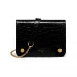 Mulberry Black Polished Embossed Croc Clifton Bag