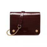 Mulberry Burgundy Polished Embossed Croc Clifton Bag