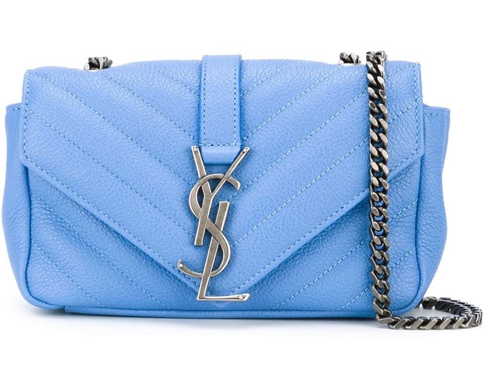 Saint Laurent Baby Blue Baby Monogram Satchel Bag