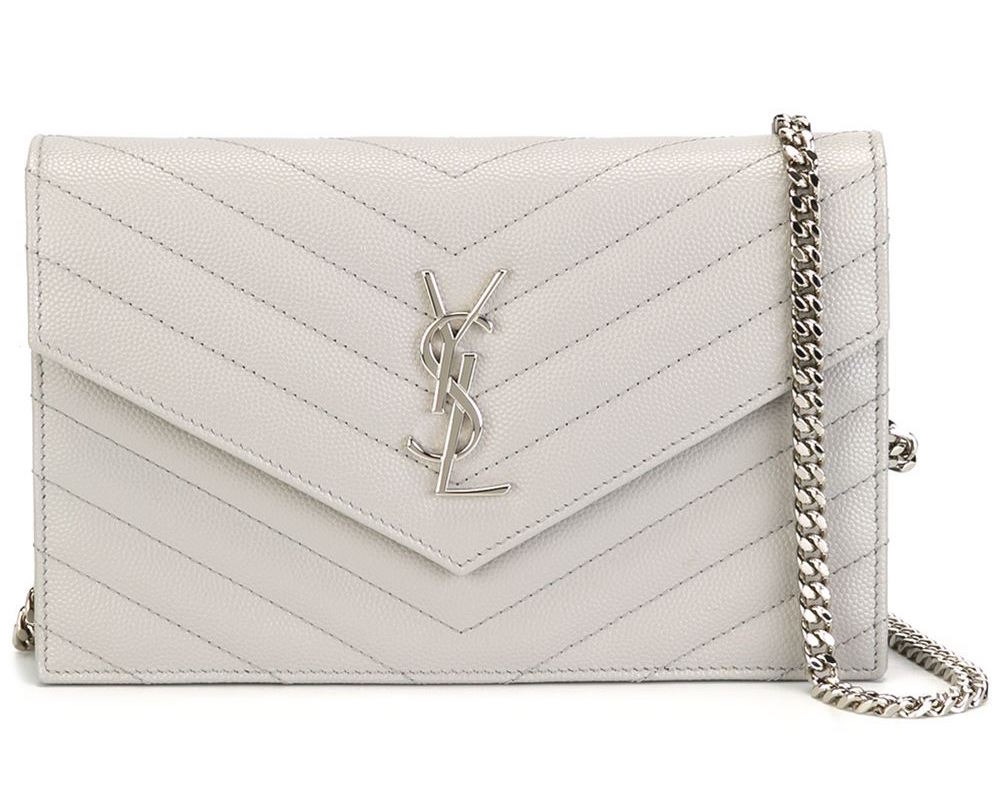 Saint Laurent Grey Monogram Crossbody Bag
