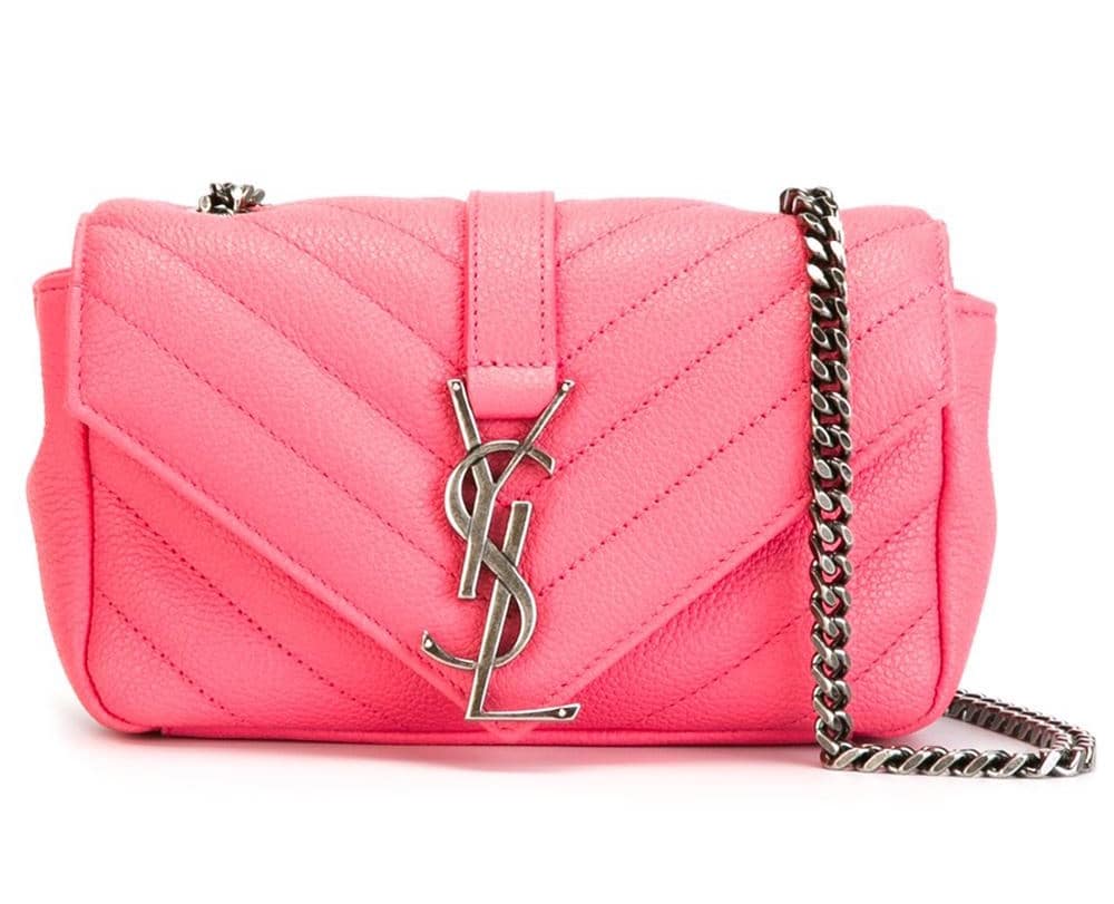 Saint Laurent Pink Baby Monogram Crossbody Bag