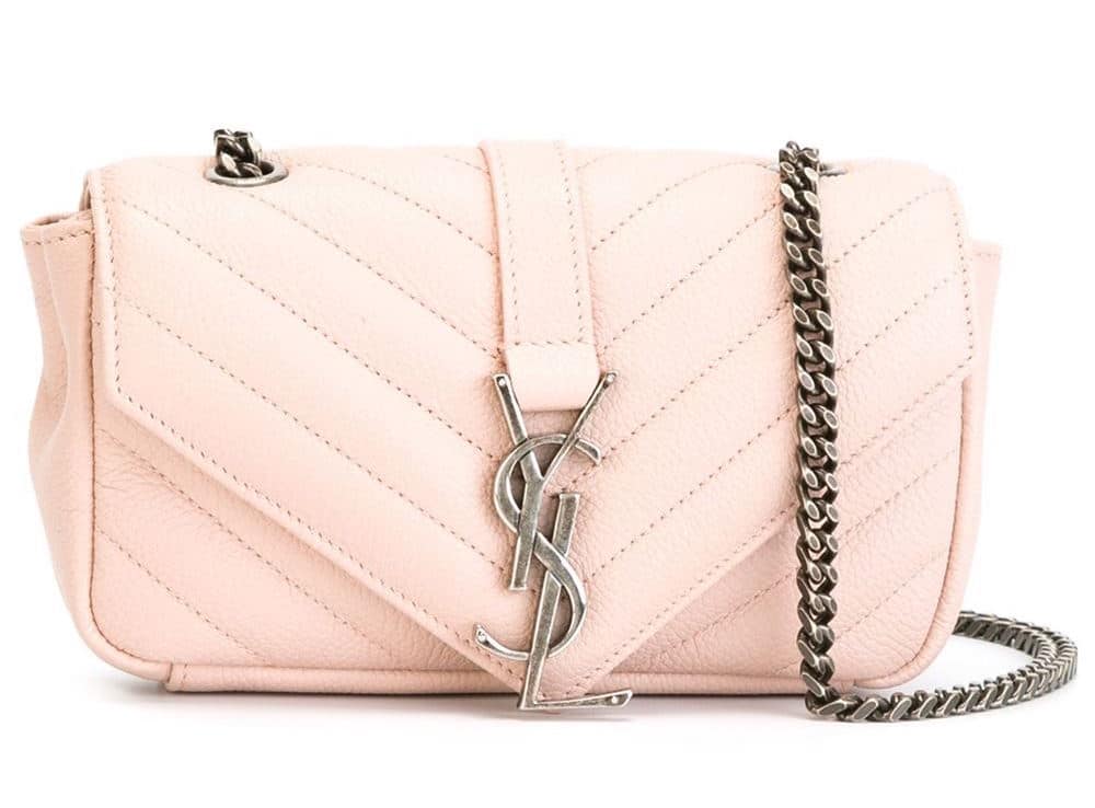 Saint Laurent Pink Baby Monogram Crossbody Bag