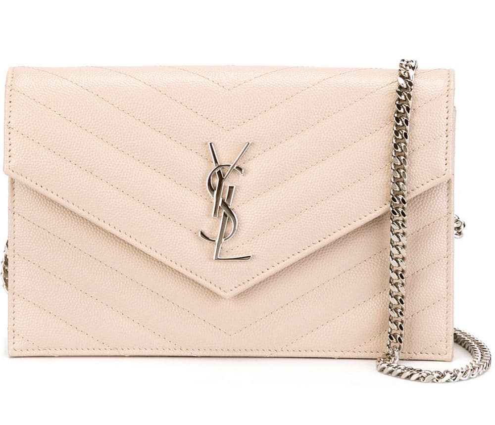 Saint Laurent Powder Pink Monogram Shoulder Bag
