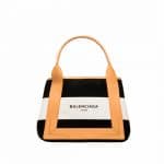 Balenciaga Black/White/Natural Navy Striped Cabas S Bag