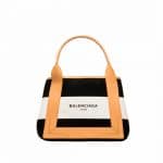 Balenciaga Black/White/Natural Navy Striped Cabas S Bag