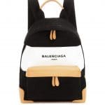 Balenciaga Black/White/Natural Navy Striped Canvas Backpack Bag