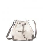 Balenciaga Gris Taupe/Natural Navy Bucket Bag