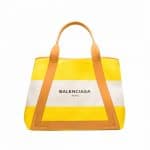 Balenciaga Jaune Citrus Navy Striped Cabas M Bag