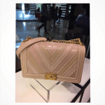 Chanel Beige Boy Chevron New Medium Flap Bag