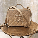 Chanel Beige CC Filigree Vanity Case Small Bag 3