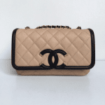 Chanel Beige/Black CC Filigree Flap Bag 2