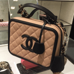 Chanel Beige/Black CC Filigree Vanity Case Small Bag 3