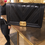 Chanel Black Boy Chevron New Medium Flap Bag