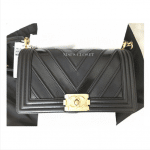 Chanel Black Boy Chevron Old Medium Flap Bag