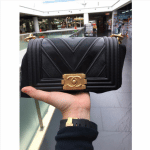 Chanel Black Boy Chevron Small Flap Bag