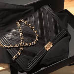 Chanel Black Boy Chevron Wallet On Chain Bag