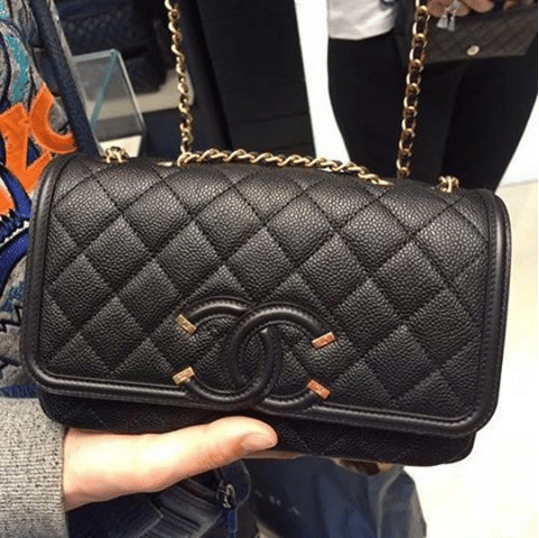 Chanel Caviar Quilted Small CC Filigree Flap Navy Black – Coco Approved  Studio