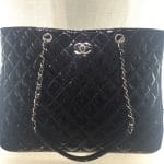 Chanel Black Patent Timeless Classic Tote Bag