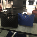 Chanel Black and Blue Timeles Classic Tote Bags