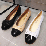 Chanel Black/Beige/White Ballerina Flats