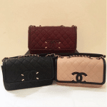 Chanel Black/Burgundy/Beige CC Filigree Flap Bags