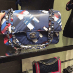 Chanel Blue Printed Flap Bag