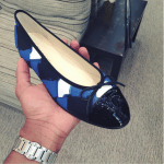 Chanel Blue/White Printed Ballerina Flats