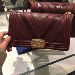 Chanel Burgundy Boy Chevron Old Medium Flap Bag