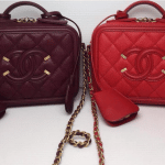 Chanel Burgundy/Red CC Filigree Vanity Case Small Bags