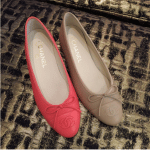 Chanel Fuchsia/Beige Ballerina Flats