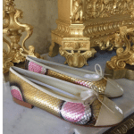 Chanel Gold/Pink Python/Calfskin Ballerina Flats