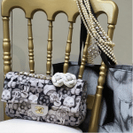 Chanel Gray/White Printed Fabric Flap Bag - Fall 2016