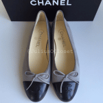 Chanel Grey/Black Suede/Calfskin Ballerina Flats