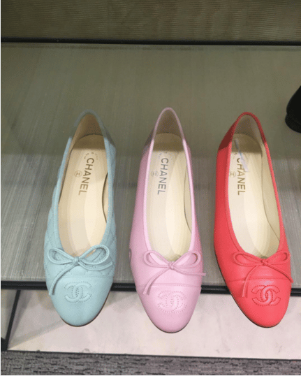 chanel flats pink