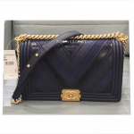 Chanel Navy Boy Chevron Old Medium Flap Bag