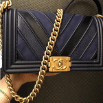 Chanel Navy Boy Chevron Old Medium Flap Bag 2