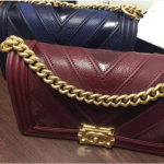 Chanel Navy and Burgundy Boy Chevron Old Medium Flap Bags