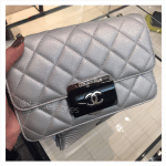 Chanel Silver Beauty Lock Flap Mini Bag