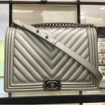 Chanel Silver Boy New Medium Bag