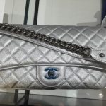 Chanel Silver with Chain Detail Flap Small Bag