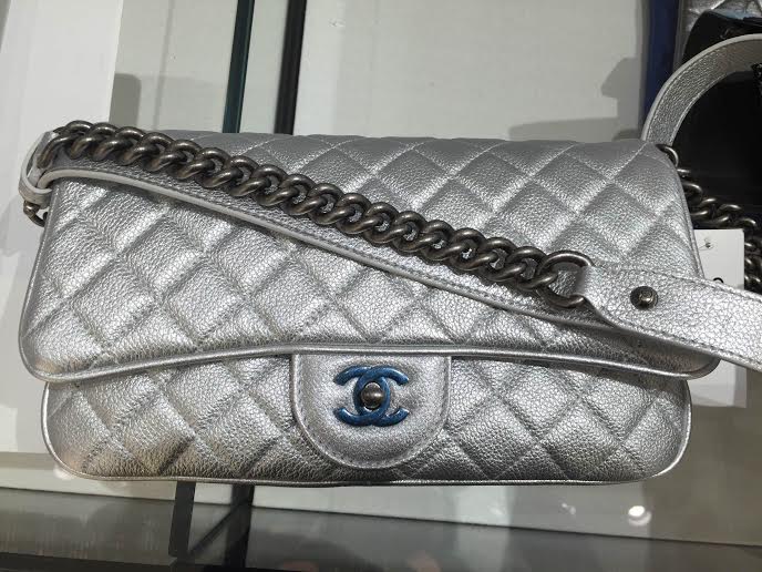 Chanel F/W 2015-2016 Silver Small Matresse Flap Bag · INTO