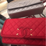 Chanel Silver/Red CC Filigree Flap Bags