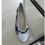 Chanel White Multicolor Printed Ballerina Flats