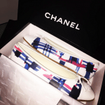 Chanel White Multicolor Printed Ballerina Flats 2