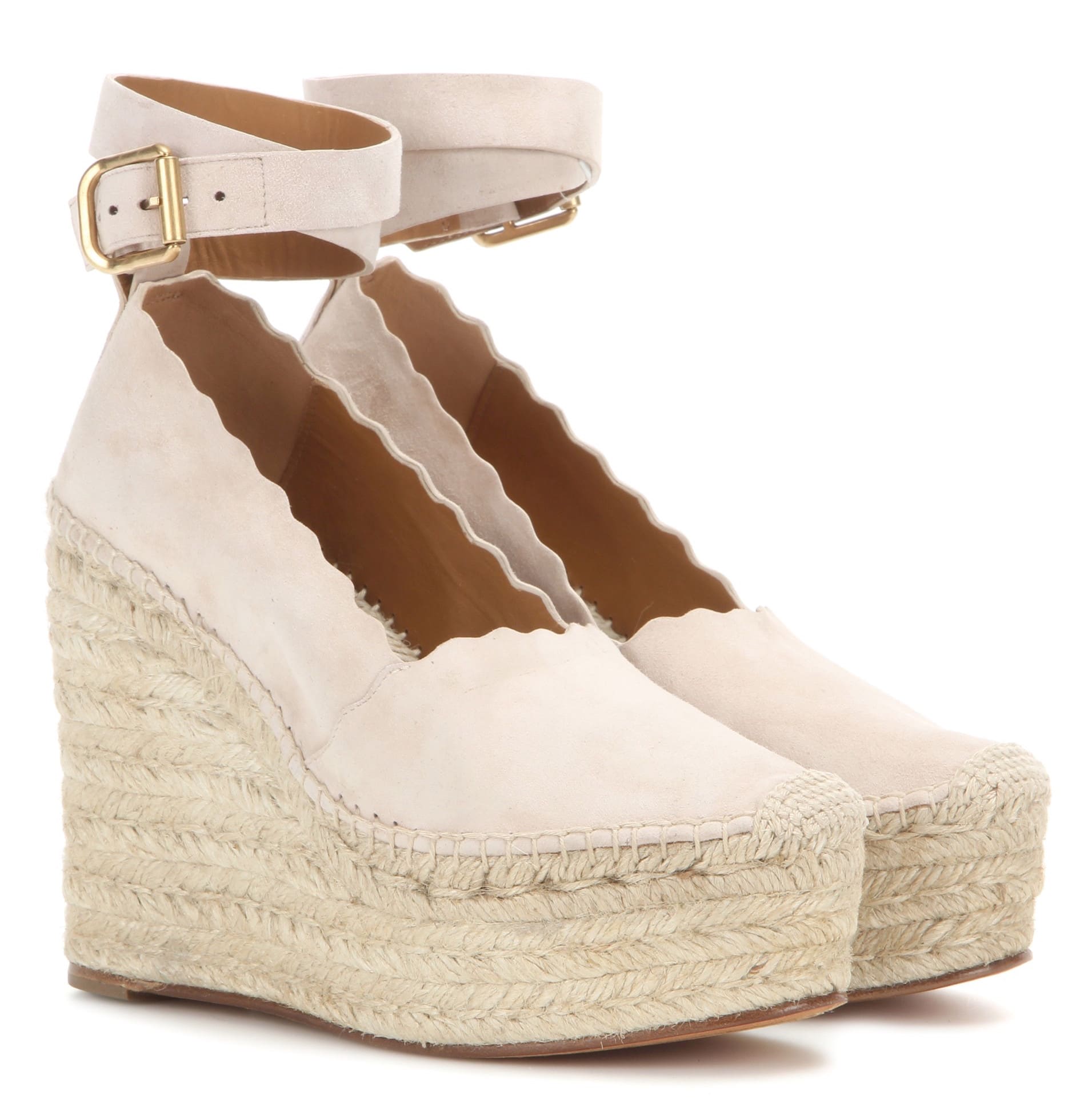 Chloe Suede Wedge Espadrilles