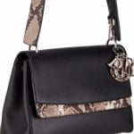 Dior Black Calfskin/Python Be Dior Double Flap Bag