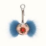 Fendi Beige Elaphe Flowerland Mirror Charm