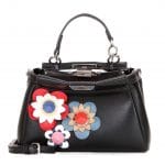 Fendi Black Flowerland Micro Peekaboo Bag