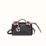 Fendi Black Leather/Python Flowerland By The Way Mini Bag
