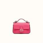 Fendi Fuchsia/White Leather Flowerland Double Micro Baguette Bag